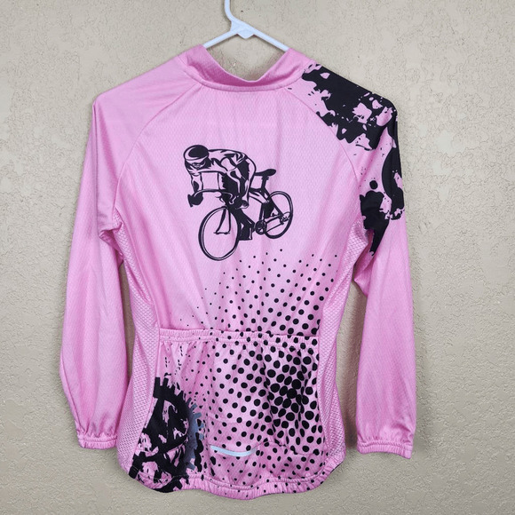 Weimostar Pink and Black Long Sleeve Zip Up Cycling Jacket Medium (3665) - Picture 2 of 3